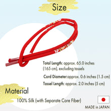 画像をギャラリービューアに読み込む, Silk Maruguke Obijime Kimono Cord for Women, Embroidered Floral Design, Elegant Round Style, Formal Japanese Kimono Accessory, 9 Colors, Made in Japan