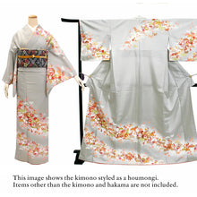 將圖片載入圖庫檢視器 Washable Houmongi Kimono & Solid Hakama 2-Piece Set for Women – Elegant Japanese Formal Wear for Ceremonies & Special Occasions