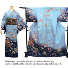 將圖片載入圖庫檢視器 Washable Houmongi Kimono & Solid Hakama 2-Piece Set for Women – Elegant Japanese Formal Wear for Ceremonies & Special Occasions