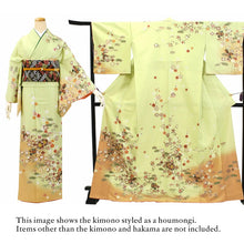 將圖片載入圖庫檢視器 Washable Houmongi Kimono & Solid Hakama 2-Piece Set for Women – Elegant Japanese Formal Wear for Ceremonies & Special Occasions