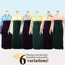 將圖片載入圖庫檢視器 Washable Houmongi Kimono & Solid Hakama 2-Piece Set for Women – Elegant Japanese Formal Wear for Ceremonies & Special Occasions