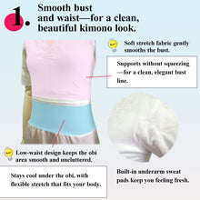 將圖片載入圖庫檢視器 Kimono Slip with Built-In bura Support, Breathable Japanese Undergarment, All-Season Shaping Inner Dress for Kimono & Yukata