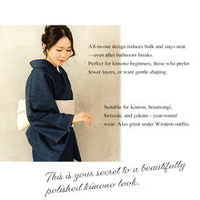 將圖片載入圖庫檢視器 Kimono Slip with Built-In bura Support, Breathable Japanese Undergarment, All-Season Shaping Inner Dress for Kimono & Yukata