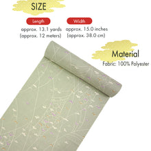 Load image into Gallery viewer, Washable Japanese Kimono Fabric Bolt – Light Matcha Green with Subtle Lines & Small Iris Motifs – 13-Yard Sheer Summer Polyester for Custom Kimono & Sewing