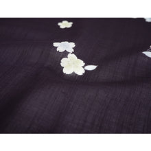 画像をギャラリービューアに読み込む, Washable Japanese Kimono Fabric Bolt – Deep Reddish Purple with Cherry Blossom Design – 13-Yard Sheer Summer Ro Polyester for Custom Kimono & Sewing