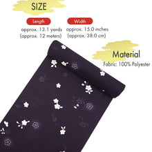 画像をギャラリービューアに読み込む, Washable Japanese Kimono Fabric Bolt – Deep Reddish Purple with Cherry Blossom Design – 13-Yard Sheer Summer Ro Polyester for Custom Kimono & Sewing