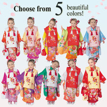 將圖片載入圖庫檢視器 3-Year-Old girls Shichi-Go-San, Japanese Traditional KIDS Kimono 8-Piece Hifu Coat Set for Girls — Complete Ceremony Outfit for Photos, Festivals & Gifts
