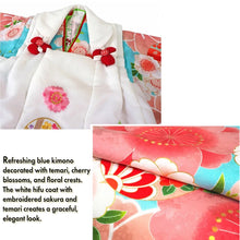 画像をギャラリービューアに読み込む, Japanese Traditional KIDS Kimono 8-Piece Hifu Coat Set for Girls — Complete Ceremony Outfit for Photos, Festivals & Gifts