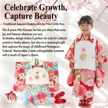 画像をギャラリービューアに読み込む, Japanese Traditional KIDS Kimono 8-Piece Hifu Coat Set for Girls — Complete Ceremony Outfit for Photos, Festivals & Gifts