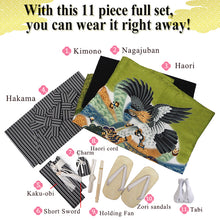 將圖片載入圖庫檢視器 5-Year-Old Boys Shichi-Go-San Kimono, Haori, Hakama Set – 11-Piece Traditional Haori Hakama Outfit for Festivals, Photo Shoots & Gift