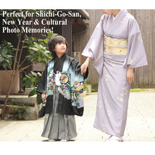 將圖片載入圖庫檢視器 5-Year-Old Boys Shichi-Go-San Kimono, Haori, Hakama Set – 11-Piece Traditional Haori Hakama Outfit for Festivals, Photo Shoots & Gift