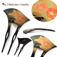 將圖片載入圖庫檢視器 Elegant Ginkgo Leaf Kanzashi Hair Stick | Japanese Traditional Hair accessories for Kimono, featuring Camellia, Bamboo, Casual & Formal Updos