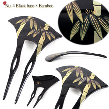 將圖片載入圖庫檢視器 Elegant Ginkgo Leaf Kanzashi Hair Stick | Japanese Traditional Hair accessories for Kimono, featuring Camellia, Bamboo, Casual & Formal Updos