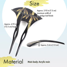 將圖片載入圖庫檢視器 Elegant Ginkgo Leaf Kanzashi Hair Stick | Japanese Traditional Hair accessories for Kimono, featuring Camellia, Bamboo, Casual & Formal Updos