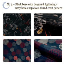 画像をギャラリービューアに読み込む, Reversible Japanese Hanten Jacket for Men – Cozy Kimono-Style Coat with Dual Patterns (Black/Blue/Gold)