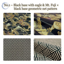 画像をギャラリービューアに読み込む, Reversible Japanese Hanten Jacket for Men – Cozy Kimono-Style Coat with Dual Patterns (Black/Blue/Gold)