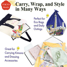 Load image into Gallery viewer, Tokyo Furoshiki Cloth – Retro Showa Tokyo & Modern Tokyo Design, 100% Cotton, Large 38” Wrapping Cloth, Eco Bag & Gift Wrap, Japanese Decor