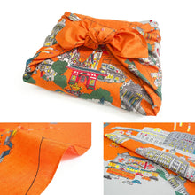 Load image into Gallery viewer, Tokyo Furoshiki Cloth – Retro Showa Tokyo & Modern Tokyo Design, 100% Cotton, Large 38” Wrapping Cloth, Eco Bag & Gift Wrap, Japanese Decor