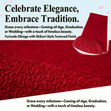 画像をギャラリービューアに読み込む, Furisode “Stitch-Shibori” Obiage Scarf – Elegant Kimono Accessory in 14 Colors for Formal Wear for Adult Ceremony