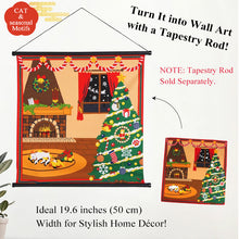 Load image into Gallery viewer, Calico Cat Seasonal Japanese Furoshiki – Lightweight Cotton Wrap Cloth for Gift Wrapping, Bento, and Home Décor | Autumn Leaves, Christmas, New Year, Moon Viewing, Halloween Designs