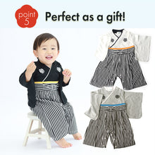 將圖片載入圖庫檢視器 Baby Boy Kimono Romper Suit –, Japanese Costumes Infant, Breathable Cotton Samurai Outfits, 27.5inches-35.4inches Sizes