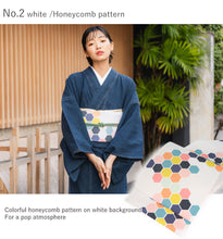 Load image into Gallery viewer, Women's Denim Kimono 4-Piece Set (Kimono, Obi, Obiage, Obijime) for everyday wear