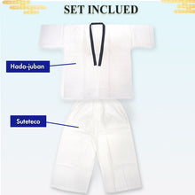 將圖片載入圖庫檢視器 Men's Kimono Underwear 2 piece SET – Japanese Hada-juban (Undershirt) & Steteco Pants, Breathable Cotton, Lightweight Yukata/Kimono Innerwear, Traditional Summer Comfort, Navy, White base