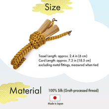 將圖片載入圖庫檢視器 Men’s Silk Haori Himo Cord – Bon-ten Style Braided Jacket Tie, Elegant Japanese Kimono Accessory for Formal or Samurai-Inspired Looks