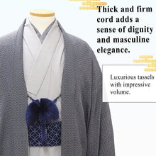 將圖片載入圖庫檢視器 Men’s Silk Haori Himo Cord – Bon-ten Style Braided Jacket Tie, Elegant Japanese Kimono Accessory for Formal or Samurai-Inspired Looks