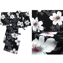 画像をギャラリービューアに読み込む, Easy-to-Wear Two-Piece Yukata for Women – Lightweight Japanese Summer Kimono Outfit, Beginner-Friendly, Lily, Grape Motif, Chrysanthemum, Camellia, Floral Pattern