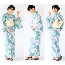 画像をギャラリービューアに読み込む, Easy-to-Wear Two-Piece Yukata for Women – Lightweight Japanese Summer Kimono Outfit, Beginner-Friendly, Lily, Grape Motif, Chrysanthemum, Camellia, Floral Pattern