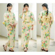 画像をギャラリービューアに読み込む, Easy-to-Wear Two-Piece Yukata for Women – Lightweight Japanese Summer Kimono Outfit, Beginner-Friendly, Lily, Grape Motif, Chrysanthemum, Camellia, Floral Pattern