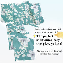 画像をギャラリービューアに読み込む, Easy-to-Wear Two-Piece Yukata for Women – Lightweight Japanese Summer Kimono Outfit, Beginner-Friendly, Lily, Grape Motif, Chrysanthemum, Camellia, Floral Pattern