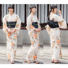 画像をギャラリービューアに読み込む, Easy-to-Wear Two-Piece Yukata for Women – Lightweight Japanese Summer Kimono Outfit, Beginner-Friendly, Lily, Grape Motif, Chrysanthemum, Camellia, Floral Pattern