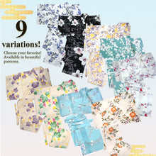 画像をギャラリービューアに読み込む, Easy-to-Wear Two-Piece Yukata for Women – Lightweight Japanese Summer Kimono Outfit, Beginner-Friendly, Lily, Grape Motif, Chrysanthemum, Camellia, Floral Pattern