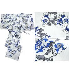 画像をギャラリービューアに読み込む, Easy-to-Wear Two-Piece Yukata for Women – Lightweight Japanese Summer Kimono Outfit, Beginner-Friendly, Lily, Grape Motif, Chrysanthemum, Camellia, Floral Pattern