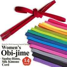 画像をギャラリービューアに読み込む, Women’s Obi-jime, Silk Kimono Cord (Vivid color) – Sanbu-Himo, 14 Colors, Perfect for Obi & Japanese-Inspired Styling