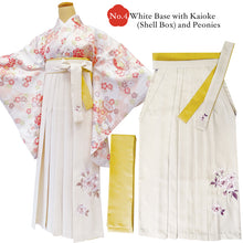 画像をギャラリービューアに読み込む, Japanese Washable Hakama & Kimono Set for Women – 6-Piece Complete Graduation Outfit, Ready-to-Wear Traditional Japanese Clothing, Chrysanthemum, Peonies, Cherry blossoms, Floral pattern