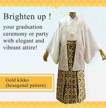 將圖片載入圖庫檢視器 HAKAMA - KIMONO for MEN <Gold kikko (hexagonal pattern)
