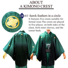 將圖片載入圖庫檢視器 Men's Formal Kimono, Haori, and Hakama 12-Piece FULL Set <Green blur>
