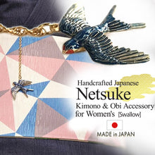 画像をギャラリービューアに読み込む, Japanese Swallow Netsuke | Handcrafted Kimono & Obi Accessory MADE in JAPAN