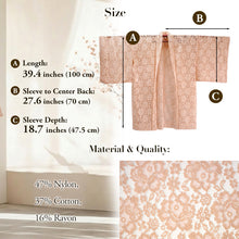 画像をギャラリービューアに読み込む, Haori - Lace Kimono Jacket for Women - Lightweight Sheer Soft Coral Pink with Floral Lace Cardigan, The Ultimate Third Piece Layering Cover Up for Spring & Summer
