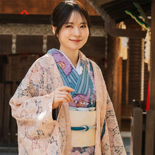 画像をギャラリービューアに読み込む, Haori - Lace Kimono Jacket for Women - Lightweight Sheer Soft Coral Pink with Floral Lace Cardigan, The Ultimate Third Piece Layering Cover Up for Spring & Summer