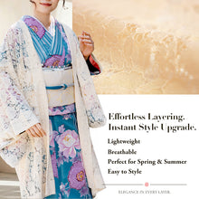 画像をギャラリービューアに読み込む, Haori - Lace Kimono Jacket for Women - Lightweight Sheer Ivory Cream with Floral Lace Cardigan, The Ultimate Third Piece Layering Cover Up for Spring & Summer