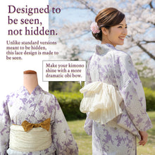 將圖片載入圖庫檢視器 Lace Obi Bow Maker Band for Kimono & Yukata – Triple Elastic Styling Tool, Decorative Visible Obi Accessory for Dramatic Volume