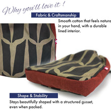 画像をギャラリービューアに読み込む, Shingen Bukuro Japanese-Style Drawstring Shoulder Pouch for Men – Samurai-Inspired, Cotton with “kugi” (nail) Pattern, Black & Brown