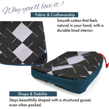 画像をギャラリービューアに読み込む, Shingen Bukuro Japanese-Style Drawstring Shoulder Pouch for Men – Samurai-Inspired, Cotton with Manji Pattern, deep black and bluish-purple