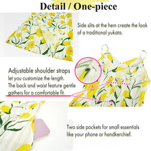 画像をギャラリービューアに読み込む, Easy-Wear Cotton Yukata Dress Set for Women – 2-Piece Japanese Kimono Style (Top + Dress), Rose of Sharon flowers pattern, Beginner-Friendly, Lightweight Cotton