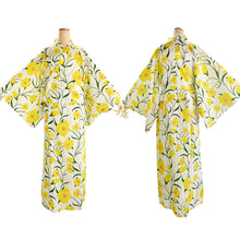 画像をギャラリービューアに読み込む, Easy-Wear Cotton Yukata Dress Set for Women – 2-Piece Japanese Kimono Style (Top + Dress), Rose of Sharon flowers pattern, Beginner-Friendly, Lightweight Cotton