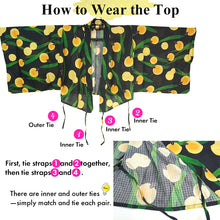 画像をギャラリービューアに読み込む, Easy-Wear Cotton Yukata Dress Set for Women – 2-Piece Japanese Kimono Style (Top + Dress), firefly motif, Beginner-Friendly, Lightweight Cotton